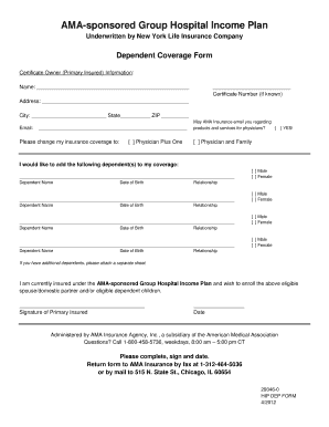 AMA Dependent Coverage Form