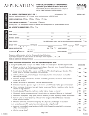 Group Disability Insurance Application