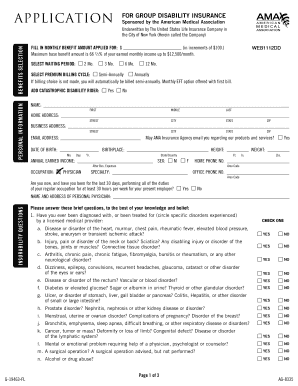 Application for Group Disability Insurance