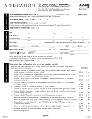 Group Disability Insurance Application