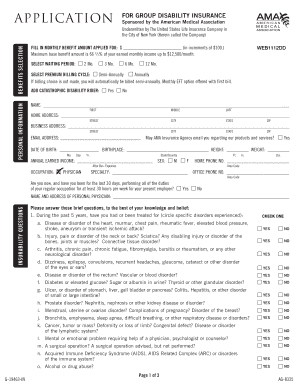 Group Disability Insurance Application