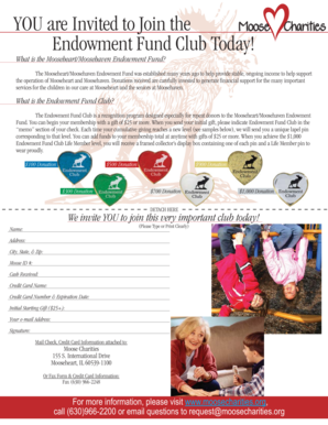 Mooseheart/Moosehaven Endowment Fund Club Membership Form