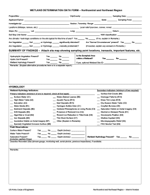 Wetland Determination Data Form