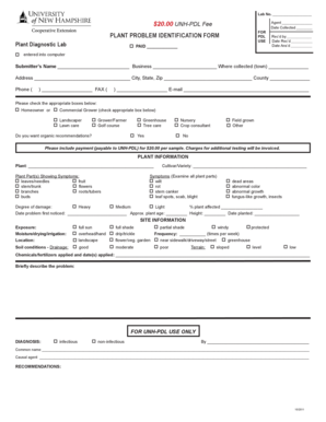 Plant Problem Identification Form
