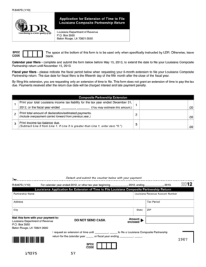 Louisiana Composite Partnership Return Extension Form