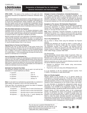 Louisiana Estimated Tax Declaration Form IT-540ESi