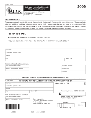 Louisiana Individual Income Tax Payment Voucher