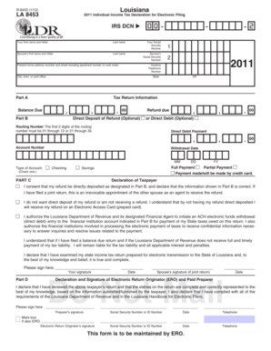 Louisiana Individual Income Tax Declaration