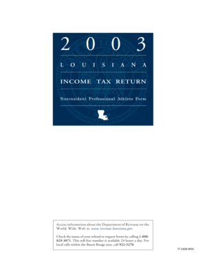 Louisiana Nonresident Professional Athlete Income Tax Return