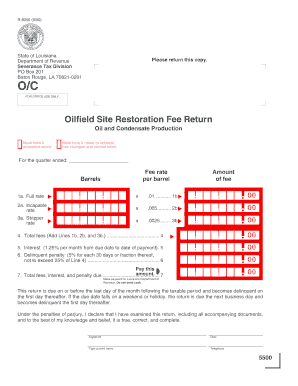 Louisiana Oilfield Site Restoration Fee Return