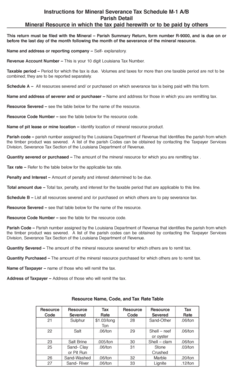 Louisiana Mineral Severance Tax Schedule M-1 A/B