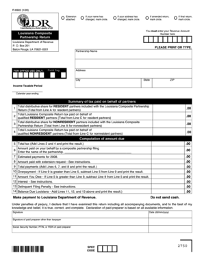 Louisiana Composite Partnership Return