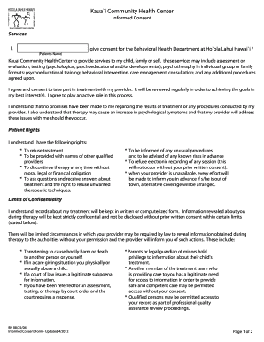 Informed Consent for Behavioral Health Services