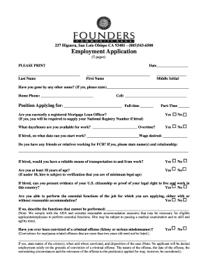 Employment Application Form