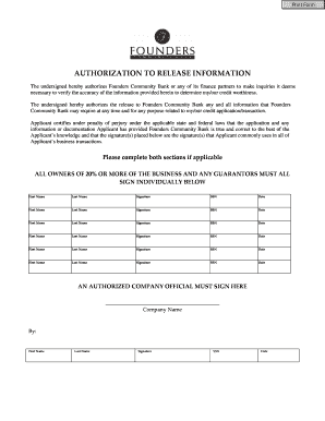 Authorization to Release Information
