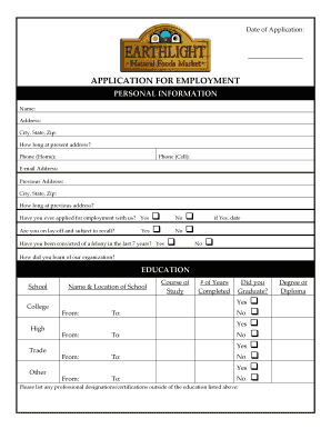 Employment Application Form