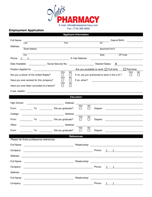 Employment Application Form