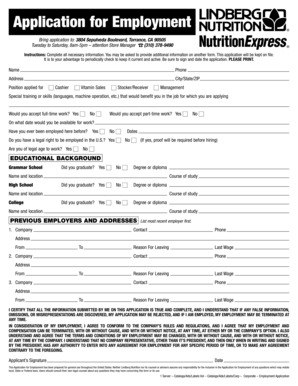 Employment Application Form