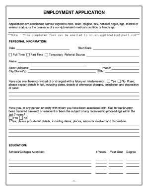 Employment Application Form