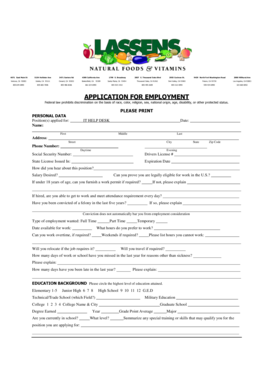 Employment Application Form