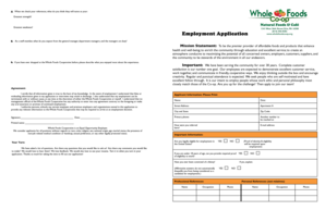 Whole Foods Cooperative Employment Application