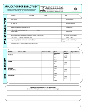 Application for Employment