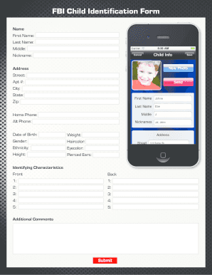 FBI Child Identification Form