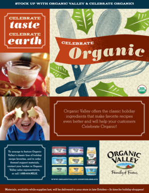 Organic Valley Holiday Promotion Order Form