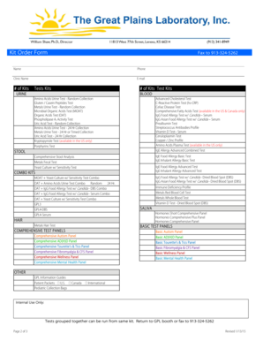 Medical Test Kit Order Form