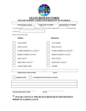 Employee Leave Request Form