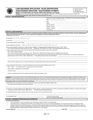 Loan Discharge Application