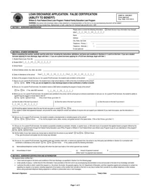 Loan Discharge Application