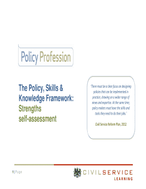 Policy Skills & Knowledge Framework Self-Assessment
