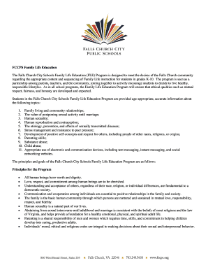 Falls Church Family Life Education Opt-Out Form