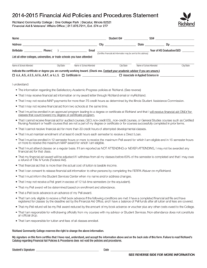 Financial Aid Policies and Procedures Statement