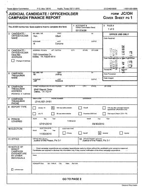 Texas Judicial Candidate Officeholder Form JC/OH