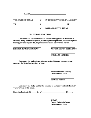 Texas Waiver of Jury Trial