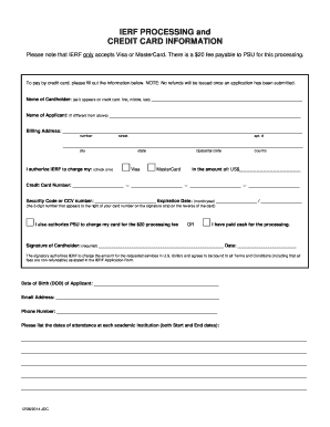 IERF Credit Card Payment Form