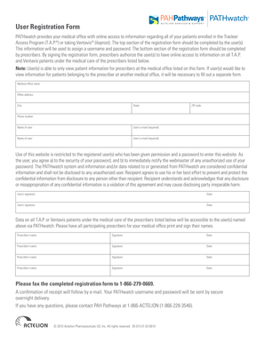 PATHwatch User Registration Form