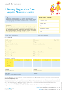 Asquith Nursery Registration Form