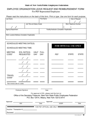 New York PEF Employee Leave Request Form