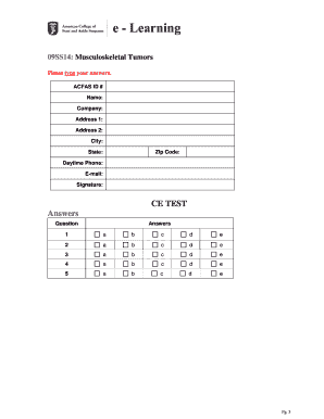 Musculoskeletal Tumors CE Test