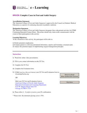 Complex Cases in Foot and Ankle Surgery CE Test