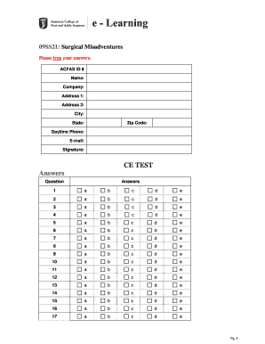 Surgical Misadventures CE Test