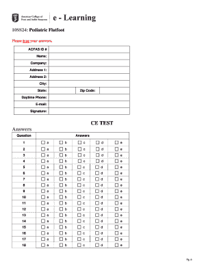 Pediatric Flatfoot Continuing Education Test