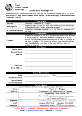 Guided Tour Booking Form