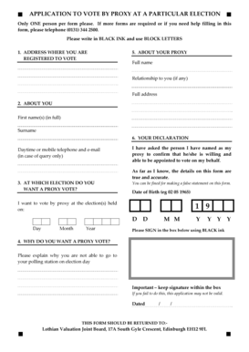 UK Proxy Vote Application Form