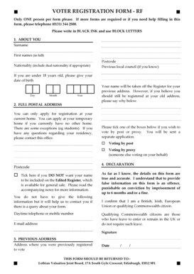 UK Voter Registration Form