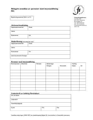 Swedish Insider Position Reporting Form