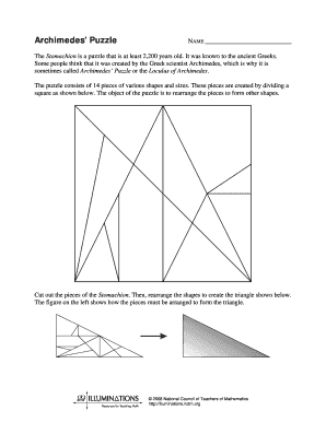 Archimedes’ Puzzle Stomachion Template